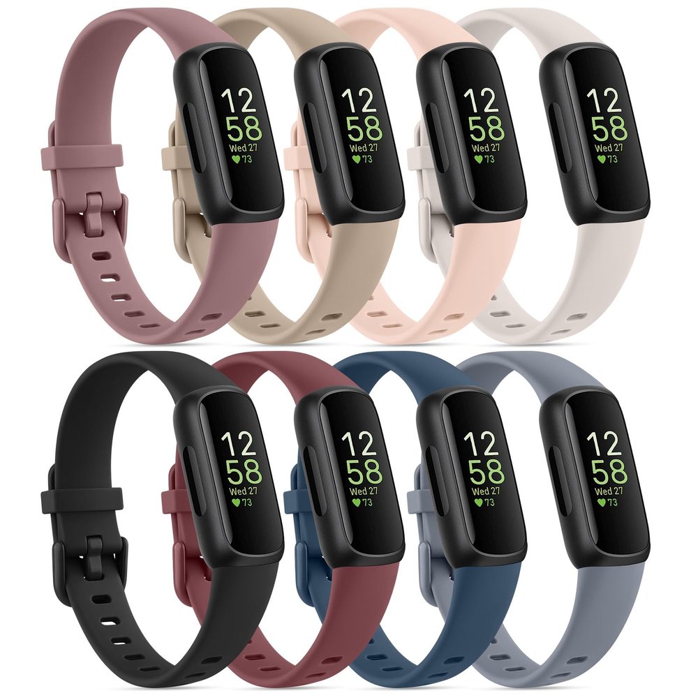 8 Pack Compatible with Fitbit Inspire 3 Bands for Women Men, Sport Silicone Adjustable Replacement Straps for Fitbit Inspire 3 Fitness Tracke (8 Pack C)