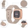 2 Pack Waterproof Bands for Fitbit Versa 2 Bands for Women Men, Soft Breathable Silicone Sport Replacement Wristbands (Milk Tea/Smoke) view 2