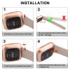 2 Pack Waterproof Bands for Fitbit Versa 2 Bands for Women Men, Soft Breathable Silicone Sport Replacement Wristbands (Milk Tea/Smoke) view 4