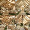 10ftx20ft Beige Backdrop Ceiling Drapes,2Panels 20ft Height Wrinkle Free Tent Draping Curtains, Fabric Drapery Ceiling Drapes for Wedding Ceremony Birthday Theme Parties with Rod Pocket view 4