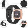 2 Pack Waterproof Bands for Fitbit Versa 2 Bands for Women Men, Soft Breathable Silicone Sport Replacement Wristbands (Midnight Blue/Blue Gray) view 2