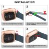 2 Pack Waterproof Bands for Fitbit Versa 2 Bands for Women Men, Soft Breathable Silicone Sport Replacement Wristbands (Midnight Blue/Blue Gray) view 4