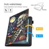 FVAENDHIO Case for Amazon Kindle Fire 7 Tablet (9th/7th Generation, 2019/2017 Release, 7" Display) with Card Slot & Auto Sleep/Wake - Slim Folding Stand Folio Cover, Skull Flowers Under Moon view 3
