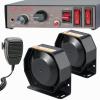 BooYu 12V 400W 9 Tones Police Warning Emergency Siren PA System [Slim Speaker][125-135dB][Handheld Microphone][2 x 10A Switches] for Firefighter Ambulance Vehicles Truck Car SUV ATV UTV view 1