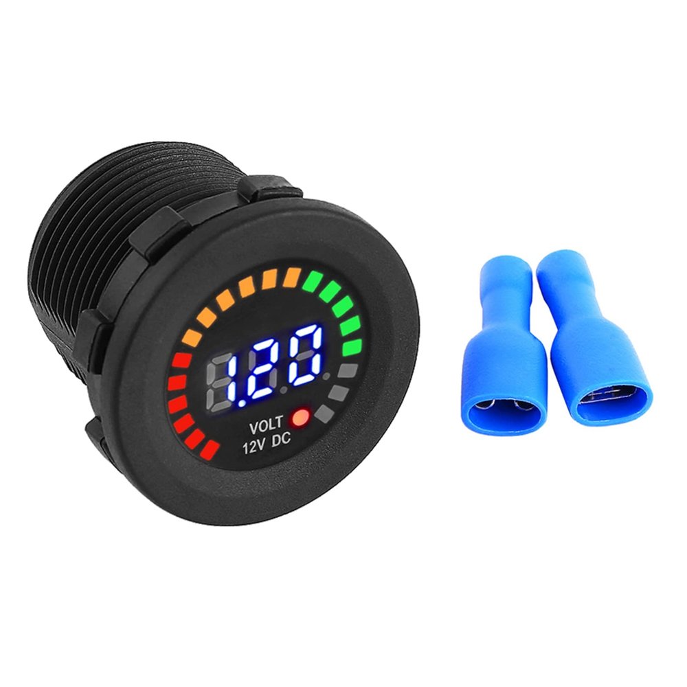 MUNEFE LED Digital Voltmeter, 12V DC Digital Voltmeter, Digital Display Voltmeter with LED Digital Display Panel for Car Boat RV Truck