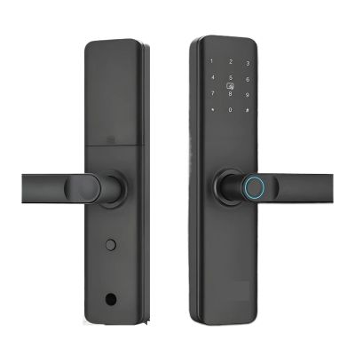 KIEEQGAK Tuya WiFi Electronic Smart Door Lockwith Biometric Fingerprint Smart Card Password Key Unlock Apartment Door Lock(240x22(4085))