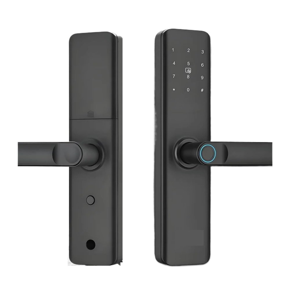 KIEEQGAK Tuya WiFi Electronic Smart Door Lockwith Biometric Fingerprint Smart Card Password Key Unlock Apartment Door Lock(240x22(4085))