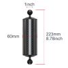Carbon Fiber Underwater Float Arm with Dual Ball Mounts for Photography and Video, Compatible with Diving Trays, Video Lights, Strobes (Black, 60mm8') view 2
