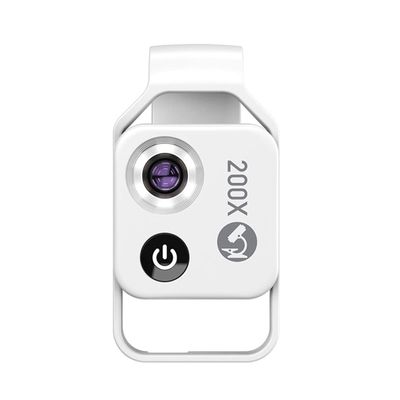 JOEBO Microscope Kit 200X Magnification Microscope Lens with CPL Mobile LED Light Micro Pocket Macro Lenses Microscope Lens Adapters(White with CPL)
