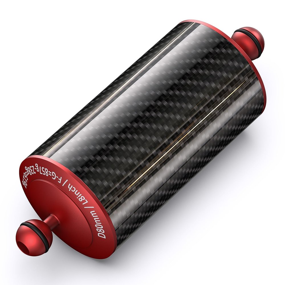 Carbon Fiber Underwater Float Arm with Dual Ball Mounts for Photography and Video, Compatible with Diving Trays, Video Lights, Strobes (red, 80mm8')