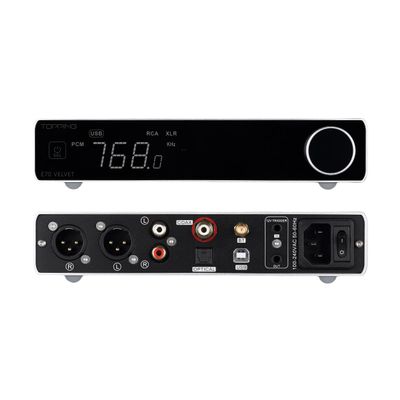 TOPPING E70 Velvet - High-Performance DAC with AK4499EX, Bluetooth 5.1 LDAC, Ultra-Low THD+N, Selectable Output Levels, USB Support DSD512 & PCM768kHz, Coaxial/Optical Inputs (Silver)