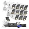 ANNKE 5MP Security Camera System, 16CH 12MP NVR Recorder with AI Motion Detection, 12X 3K/5MP IP PoE Bullet Cameras with Color Night Vision, Two-Way Audio, Compatible with Alexa, 2.8mm Lens, 3TB HDD view 1