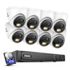 ANNKE 5MP Security Camera System, 16CH 12MP NVR Recorder with AI Motion Detection, 8X 3K/5MP IP PoE Turret Cameras with Color Night Vision, Two-Way Audio, Compatible with Alexa, 2.8mm Lens, 4TB HDD view 1