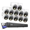 ANNKE 5MP Security Camera System, 16CH 12MP NVR Recorder with AI Motion Detection, 12X 3K/5MP IP PoE Turret Cameras with Color Night Vision, Two-Way Audio, Compatible with Alexa, 2.8mm Lens, 3TB HDD view 1