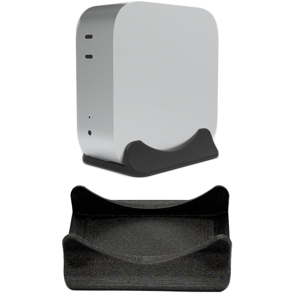 Vertical Stand for Mac mini M4,Vertical Laptop Holder Desk Mount for Mac mini 2024,3D Printed Non-Slip Stand Base (Black)