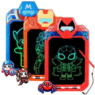 Fullware LCD Writing Tablet for Kids 10 Inch Spider, America, Mech Hero 3 Pack