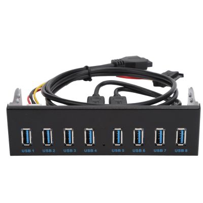 8 Port Optical Drive Front Panel, Front Panel USB 3.0 Hub Extension Front Panel, 19Pin Hub Optical Drive Panel for Electronics