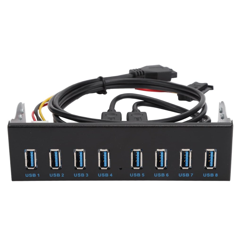 8 Port Optical Drive Front Panel, Front Panel USB 3.0 Hub Extension Front Panel, 19Pin Hub Optical Drive Panel for Electronics