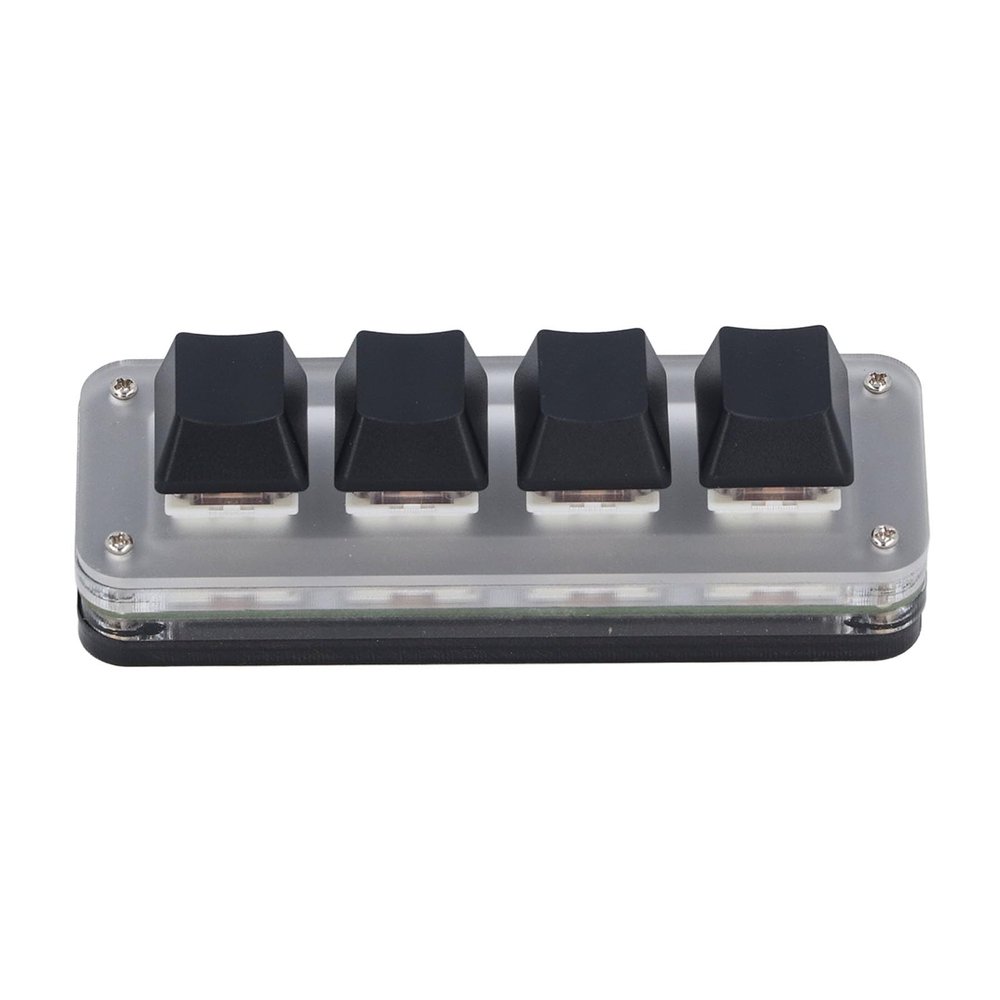 4 Key Mini Keypad USB C Wired Red Switch Programmable Customized Mini Mechanical Keypad with RGB Light