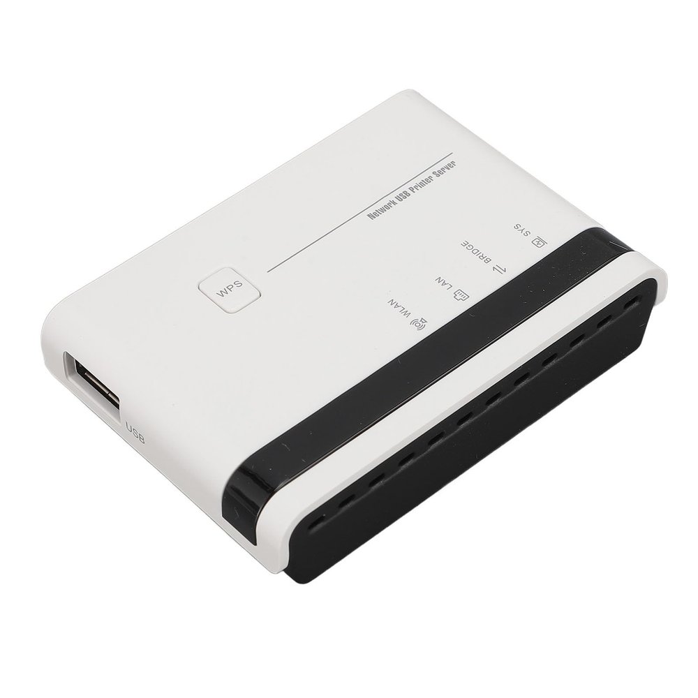 USB 2.0 Network Print Server, 10/100 Mbps Ethernet LAN USB Printer Server Adapter, for Win 7 8 10 11 XP, for OS X (US Plug 100-240V)
