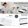 USB 2.0 Network Print Server, 10/100 Mbps Ethernet LAN USB Printer Server Adapter, for Win 7 8 10 11 XP, for OS X (US Plug 100-240V) view 2