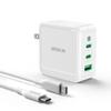 100W USB C Charger Block, 3-Port GaN+ USB C Super Fast Charger Foldable Compact Wall Charger for iPhone 17/16/15 Series, Galaxy S25/S24, iPad Pro, MacBook Air, Google Pixelbook, Steam Deck view 1