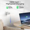 100W USB C Charger Block, 3-Port GaN+ USB C Super Fast Charger Foldable Compact Wall Charger for iPhone 17/16/15 Series, Galaxy S25/S24, iPad Pro, MacBook Air, Google Pixelbook, Steam Deck view 2