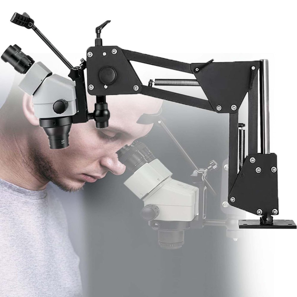 JYXYXSCP Jewelry Inlaid Microscope,7x-45x Super Clear Microscope Magnifier,Microscope Micro Inlaid Mirror,Stereo Microscope for Jewelry Diamond Setting (85mm)
