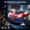 [Auto Focus/4K Support] Projector with WiFi 6 and Bluetooth 5.2, 850ANSI Native 1080P Outdoor Movie Projector, iSinbox Vertical Keystone Smart Projector 50% Zoom for iOS/Android/TV Stick White view 4