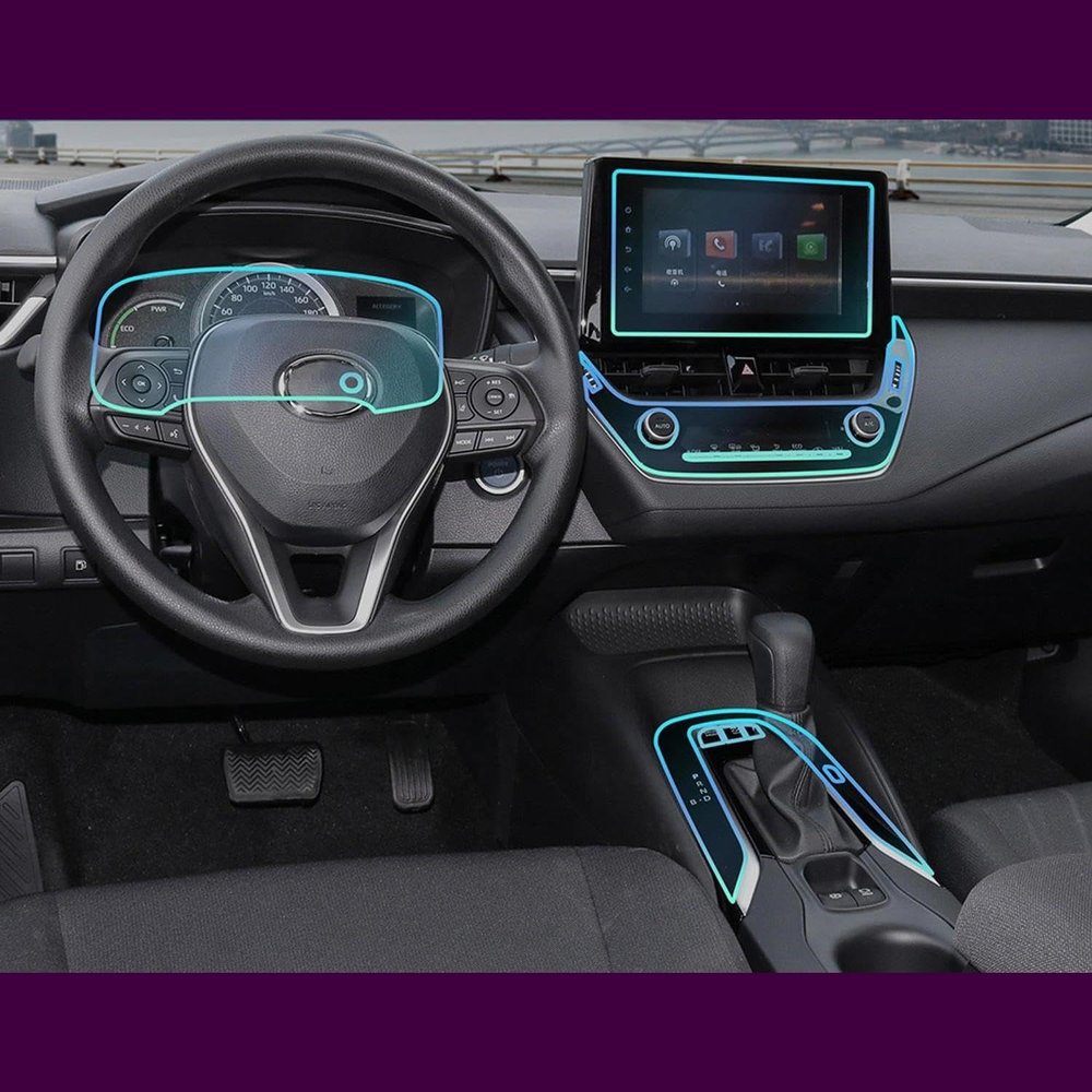 FOJRHGFK Car Navigation GPS Screen Protector Invisible Transparent Film TPU Interior FilmFor Toyota Corolla Cross 2020-2024