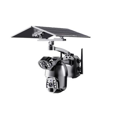 QDVOPHZA 4G/Wireless PTZ Solar Camera Auto Tracking Camara Security Protection 6MP Dual Lens 4K HD Monitor Smart Home CCTV Surveillance(4G-128GB)