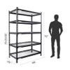 WORKPRO 5-Tier Metal Storage Shelving Unit, 48W x 24D x 72H, Adjustable Storage Rack Heavy Duty Shelf, 4000 lbs Load Capacity (Total), for Garage, Kitchen, Bathroom, Warehouse, Black/Sliver, 2 Pack view 3