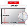 16:9 HD Projection Screen 60/72'' Projector Screen Manual Pull-Down Movie Screen, for Conference Rooms, Church Events, Backyard Gatherings, Adjustable Screen Height(72"-4:3) view 3