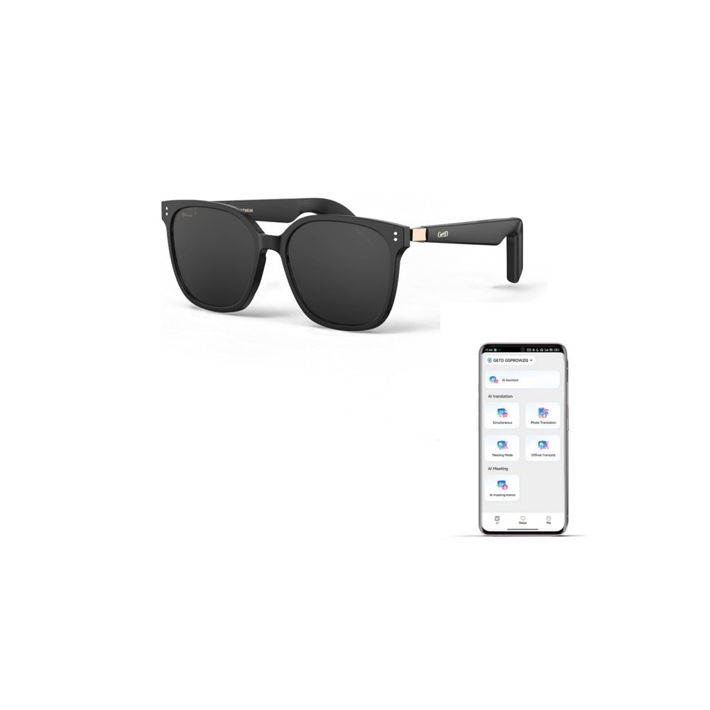 Smart Glasses for Men and Women, AI Glasses with Real-Time Translator & Voice Control, Bluetooth 5.4 Polarized Sunglasses, 11H Mic/Speaker for Hands-Free Calls, Smart Eyewear for Meetings, Travel