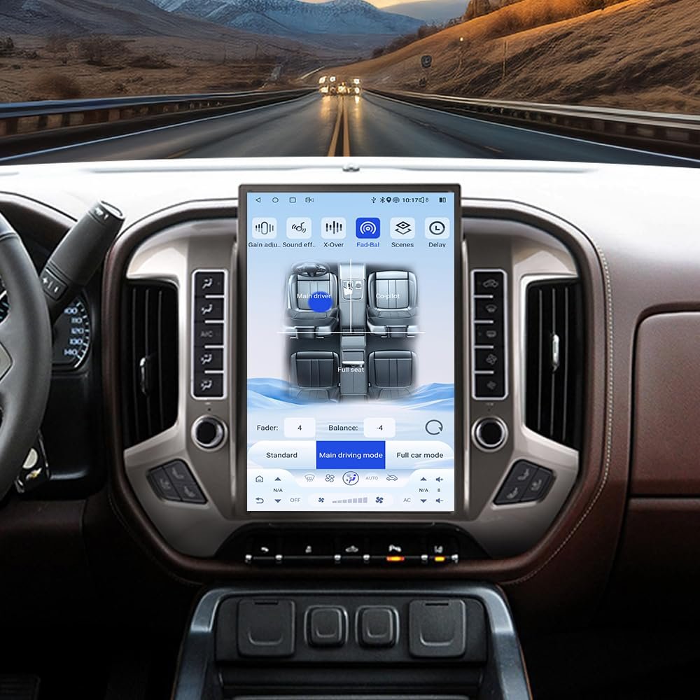 14.4 Inch Tesla Screen Android 13 Car Stereo for Chevrolet Silverado GMC Sierra 2014-2018 Car GPS Navigation Multimedia Player AutoRadio Tape Unit (Silver 8-128GB, OEM Screen 4.2-8 inch)