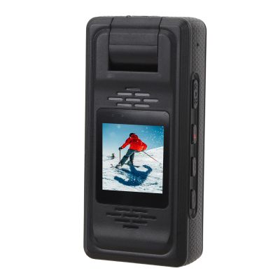 ASHATA Body Worn Camera Portable 4K, 12MP 180 Degree Rotatable Lens, 1.3in Screen, Back Clip Video Recorder, Wearable Camcorder for Travel Outdoor