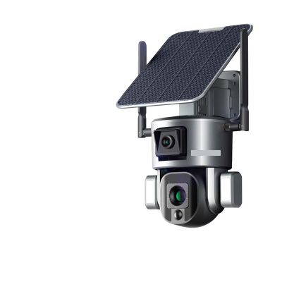 QDVOPHZA 4K 20X Zoom 4G Solar Security Camera Dual Screen Wireless Outdoor WiFi Surveillance Cameras IP Sim Card(WiFi 20X Zoom 32G)