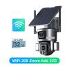 QDVOPHZA 4K 20X Zoom 4G Solar Security Camera Dual Screen Wireless Outdoor WiFi Surveillance Cameras IP Sim Card(WiFi 20X Zoom 32G) view 2