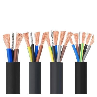 Communication Equipment Crane Cable Half Rubber Cable YCWG 2/3/4/5Cores 1.5mm2 2.5mm2 4mm2 6mm2 10mm2 with Steel Wire Power Wire Oil Resistance Wire and Cable(2C 7AWG 10mm2)