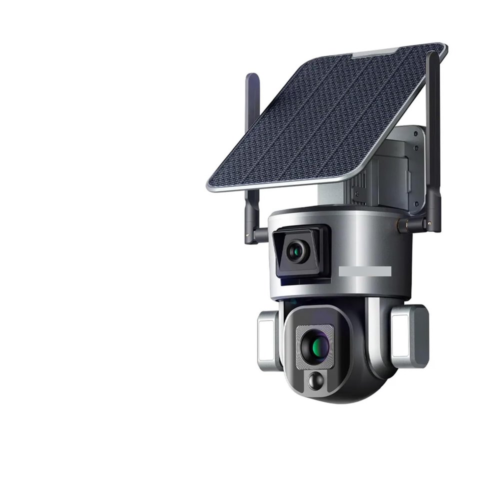 QDVOPHZA 4K 20X Zoom 4G Solar Security Camera Dual Screen Wireless Outdoor WiFi Surveillance Cameras IP Sim Card(4G 20X Zoom 128G)