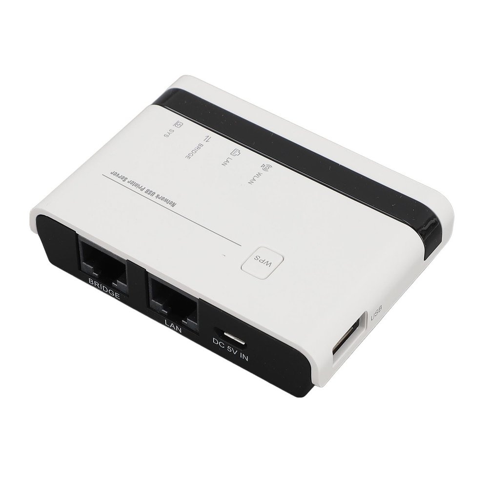 Networking USB 2.0 Print Server, 2.4G Wired Printer Server for Home and Office, Expand Network Structure (US)