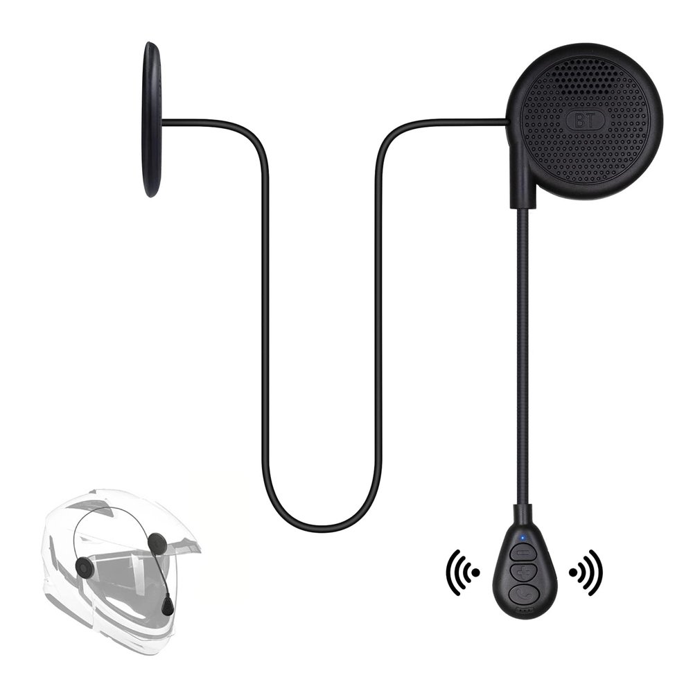 OBEST Motorcycle Helmet Bluetooth Headset with Bt5.0 Communication Systems, Ultra-Thin 0.35 Inches Motorcycle Outdoor Headset with Waterproof IPX7 Speakers Hands Free Music Call Control Automatic