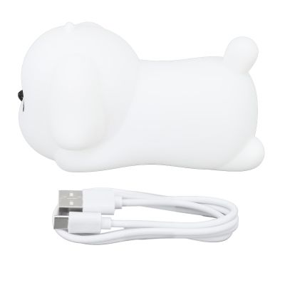 Glomora LED Cute Puppy Dog Night Light, ABS Silicone USB Rechargeable Baby Bedside Lamp Toy Table Decoration for Baby Girls Boys Child Toddler Room Pet Lover