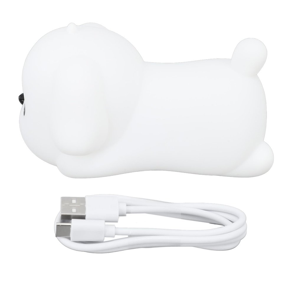Glomora LED Cute Puppy Dog Night Light, ABS Silicone USB Rechargeable Baby Bedside Lamp Toy Table Decoration for Baby Girls Boys Child Toddler Room Pet Lover