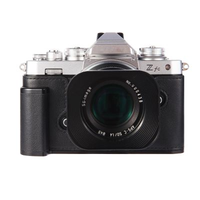 Agaterod Genuine Leather Grip, L-Shaped Handle, L-Shaped Grip, Vintage Camera Grip, Extension Grip, Fits Nikon Zfc Cameras (Black)