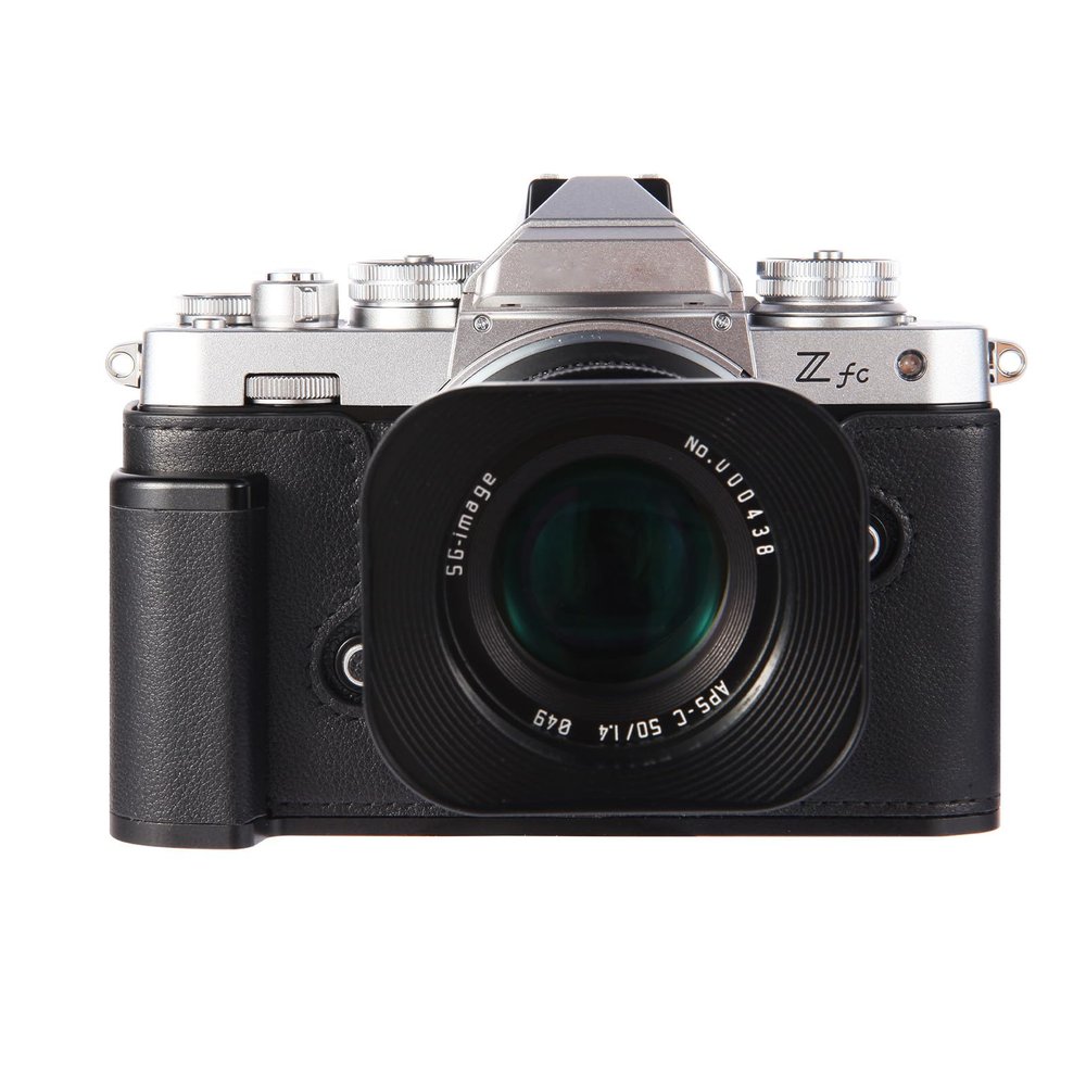 Agaterod Genuine Leather Grip, L-Shaped Handle, L-Shaped Grip, Vintage Camera Grip, Extension Grip, Fits Nikon Zfc Cameras (Black)