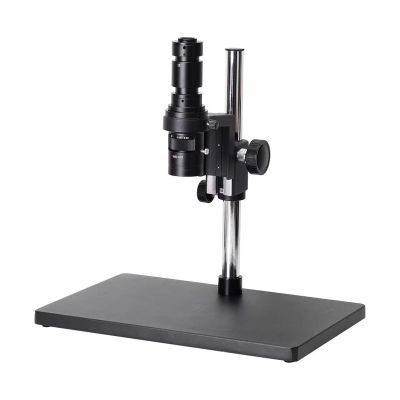 FHD 200X 400X Zoom WD100 Continuously Variable 0.7X-5X Adjustable Magnification C-Mount Lens for HDMI VGA USB Microscope Camera(400X+Large Bracket)