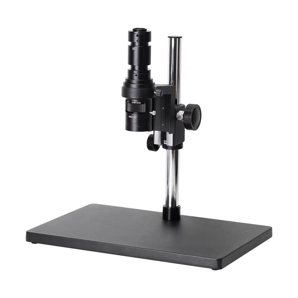 FHD 200X 400X Zoom WD100 Continuously Variable 0.7X-5X Adjustable Magnification C-Mount Lens for HDMI VGA USB Microscope Camera(400X+Large Bracket)
