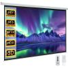 YODOLLA 150" Projector Screen Motorized 16:9, 4K HD Pull Down Retractable Projection Screens Electric Automatic Wall Ceiling Movie Screen for Office Classroom Indoor with Remotes view 1