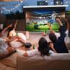 YODOLLA 150" Projector Screen Motorized 16:9, 4K HD Pull Down Retractable Projection Screens Electric Automatic Wall Ceiling Movie Screen for Office Classroom Indoor with Remotes view 4